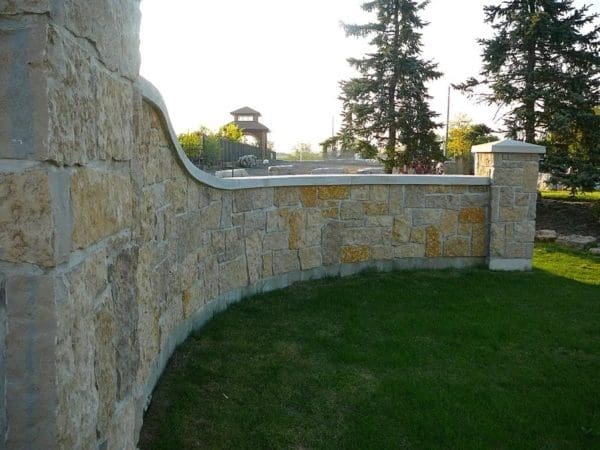 Castle Ridge Natural Thin Stone Veneer Privacy Wall
